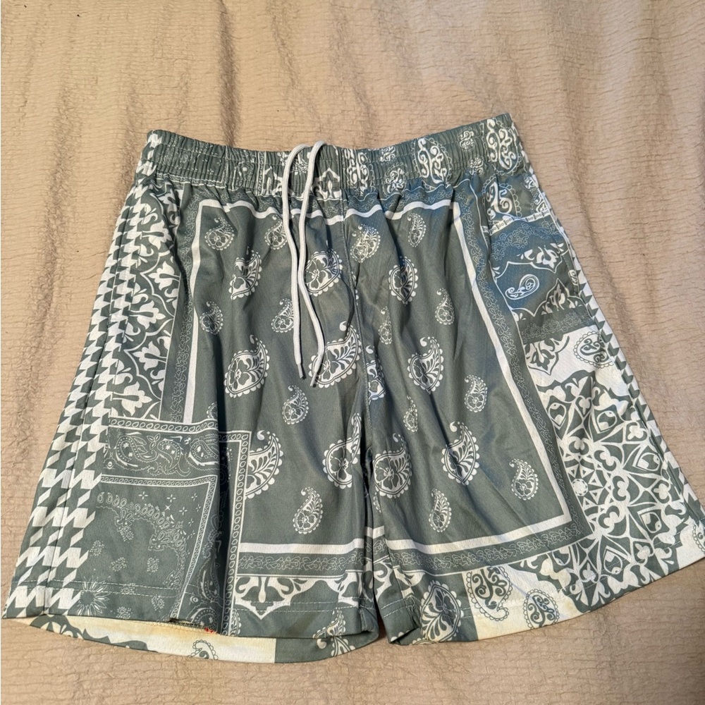 Paisley and Geometric Print Shorts